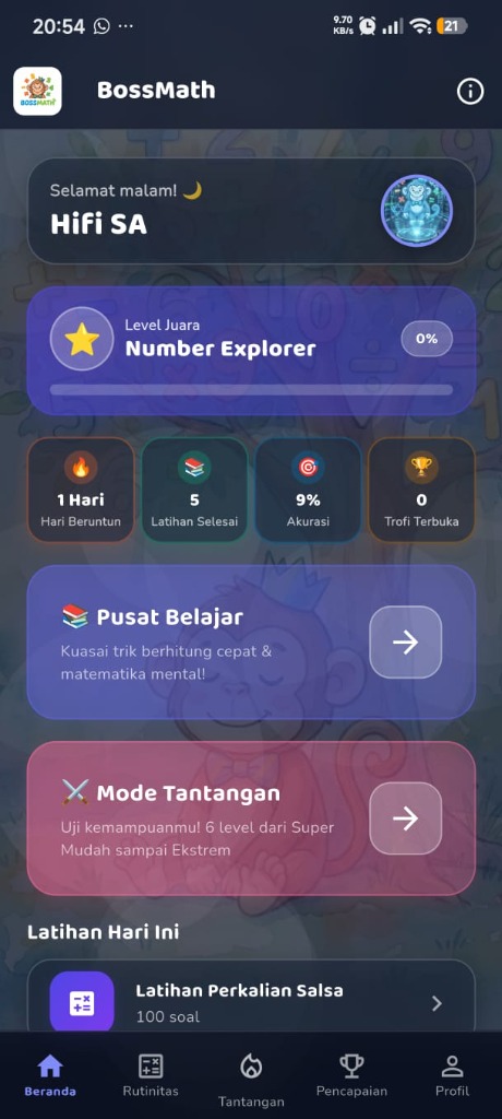BossMath App Beranda